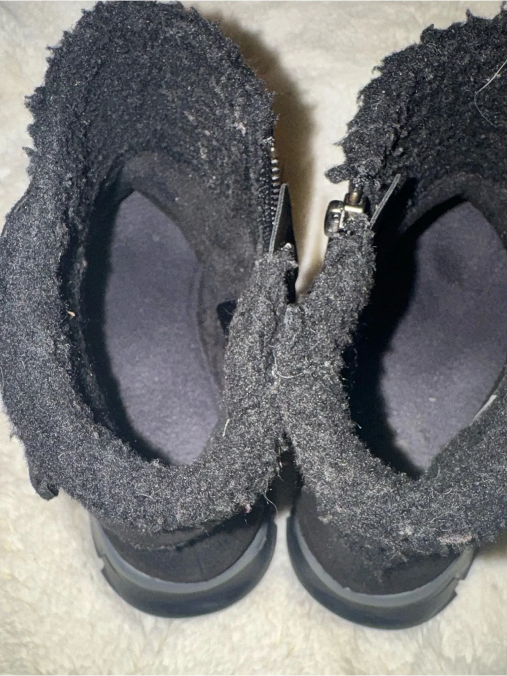 Skechers Black Fleece-Lined Winter Ankle Boots